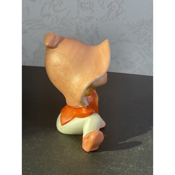 Vintage Homco Sitting Elf Figurine With Orange Hat & Outfit 5213 Collectible Cer - Picture 2 of 6